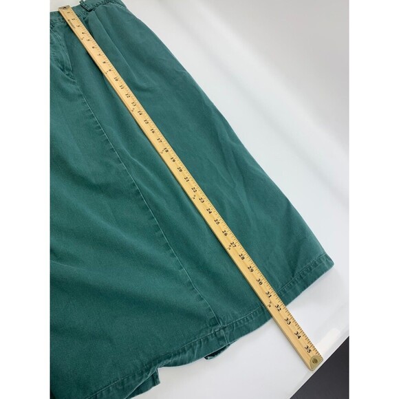 Lands End Cotton Maxi Skirt Straight Green Back Slit Pockets Womens Plus 16 Tall - Picture 10 of 10